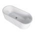 1500mm Freestanding Grooved Gloss White Acrylic Bathtub No Overflow