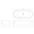 1500mm Freestanding Grooved Gloss White Acrylic Bathtub No Overflow
