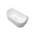 1500mm Back To Wall Grooved Gloss White Acrylic Bathtub No Overflow
