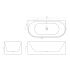 1500mm Back To Wall Grooved Gloss White Acrylic Bathtub No Overflow