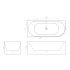 1500mm Freestanding Grooved Left Corner Fit Gloss White Acrylic Bathtub No Overflow