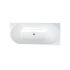 1500mm Freestanding Grooved Right Corner Fit Gloss White Acrylic Bathtub No Overflow