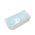 1500mm Freestanding Grooved Right Corner Fit Gloss White Acrylic Bathtub No Overflow