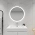 700mm Illuminated Round Bathroom LED Mirror With Touchless Switch 3 Color Lighting