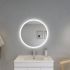 800mm Illuminated Round Bathroom LED Mirror With Touchless Switch 3 Color Lighting
