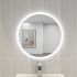 600mm Illuminated Round Bathroom LED Mirror Make Up With Touchless Switch 3 Color Lighting
