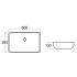 600x385x130mm Rectangle Gloss White Ceramic Above Counter Basin Non-overflow