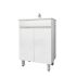 600mm 2-Door Narrow Freestanding With Legs MDF Gloss White Bathroom Vanity Cabinet Only