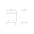 600mm 2-Door Narrow Freestanding With Legs MDF Gloss White Bathroom Vanity Cabinet Only