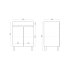 600mm 2-Door Freestanding With Legs MDF Gloss White Finish Bathroom Vanity Cabinet Only