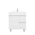750mm Narrow Freestanding With Legs MDF Gloss White Left/Right Drawers Bathroom Vanity Cabinet Only