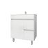 750mm Narrow Freestanding With Legs MDF Gloss White Left/Right Drawers Bathroom Vanity Cabinet Only