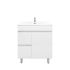 750mm Narrow Freestanding With Legs MDF Gloss White Left/Right Drawers Bathroom Vanity Cabinet Only  