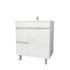 750mm Narrow Freestanding With Legs MDF Gloss White Left/Right Drawers Bathroom Vanity Cabinet Only  