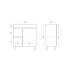 750mm Narrow Freestanding With Legs MDF Gloss White Left/Right Drawers Bathroom Vanity Cabinet Only  
