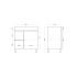 750mm Freestanding With Legs MDF Gloss White Left/Right Drawers Bathroom Vanity Cabinet Only