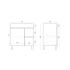750mm Freestanding With Legs MDF Gloss White Left/Right Drawers Bathroom Vanity Cabinet Only