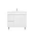 900mm Narrow Freestanding With Legs MDF Gloss White Left/Right Drawers Bathroom Vanity Cabinet Only