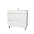 900mm Narrow Freestanding With Legs MDF Gloss White Left/Right Drawers Bathroom Vanity Cabinet Only