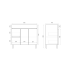 900mm Freestanding With Legs MDF Gloss White Left/Right Drawers Bathroom Vanity Cabinet Only