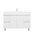 1200mm 2-Door 4-Drawer Freestanding With Legs Gloss White Finish Bathroom Vanity Cabinet Only