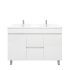1200mm 2-Door 4-Drawer Freestanding With Legs Gloss White Finish Bathroom Vanity Cabinet Only
