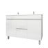 1200mm 2-Door 4-Drawer Freestanding With Legs Gloss White Finish Bathroom Vanity Cabinet Only