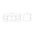 1200mm 2-Door 4-Drawer Wall Hung MDF Gloss White Finish Bathroom Vanity Cabinet Only