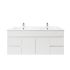 1200mm 2-Door 4-Drawer Wall Hung PVC Gloss White Finish Bathroom Vanity Cabinet Only