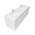 1500mm 2-Door 4-Drawer Wall Hung MDF Gloss White Finish Bathroom Vanity Cabinet Only