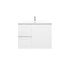 750mm Wall Hung Matte White Linear Surface Bathroom Cabinet With Left Hand Drawers Cabinet Only
