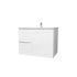 750mm Wall Hung Matte White Linear Surface Bathroom Cabinet With Left Hand Drawers Cabinet Only