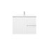 750mm Wall Hung Matte White Linear Surface Bathroom Cabinet With Right Hand Drawers Cabinet Only