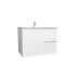 750mm Wall Hung Matte White Linear Surface Bathroom Cabinet With Right Hand Drawers Cabinet Only