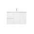 900mm Wall Hung Matte White Linear Surface Bathroom Cabinet With Left Hand Drawers Cabinet Only