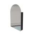 600mm Arch Curved Matte Black Finish Bathroom Mirror Cabinet Shaving Storage