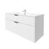 1200mm Aria Matte White 2 PAC MDF 2 Drawers Wall Hung Bathroom Vanity With Handle