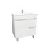 750mm Narrow Freestanding With Legs PVC Gloss White Left/Right Drawers Bathroom Vanity Cabinet Only