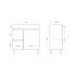 750mm Narrow Freestanding With Legs PVC Gloss White Left/Right Drawers Bathroom Vanity Cabinet Only  