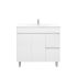 900mm Narrow Freestanding With Legs PVC Gloss White Left/Right Drawers Bathroom Vanity Cabinet Only