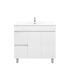 900mm Freestanding With Legs PVC Gloss White Left/Right Drawers Bathroom Vanity Cabinet Only