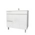 900mm Freestanding With Legs PVC Gloss White Left/Right Drawers Bathroom Vanity Cabinet Only