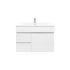 750mm Narrow Wall Hung PVC Gloss White Left/Right Drawers Bathroom Vanity Cabinet Only