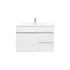 750mm Narrow Wall Hung PVC Gloss White Left/Right Drawers Bathroom Vanity Cabinet Only  