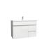 750mm Narrow Wall Hung PVC Gloss White Left/Right Drawers Bathroom Vanity Cabinet Only  