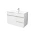 750mm Narrow Wall Hung PVC Gloss White Left/Right Drawers Bathroom Vanity Cabinet Only  