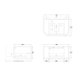750mm Wall Hung PVC Matte White Striped Surface Curved Edge Bathroom Vanity Cabinet Only