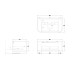 900mm Wall Hung PVC Matte White Striped Surface Curved Edge Bathroom Vanity Cabinet Only