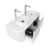 1200mm Wall Hung PVC Matte White Striped Surface Curved Edge Bathroom Vanity Cabinet Only