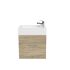 500mm Wall Hung Bathroom Vanity White Oak Wood Grain 2 PAC Coating MDF Board